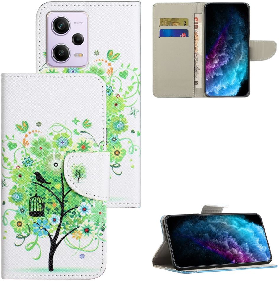 Xiaomi Redmi Note 12 5G/Poco X5 Hoesje Portemonnee Tree Print afbeelding 6