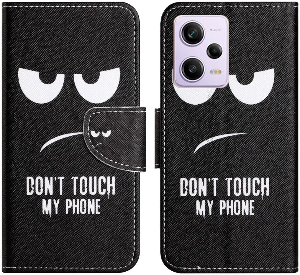 Xiaomi Redmi Note 12 5G/Poco X5 Hoesje Portemonnee Don't Touch Print afbeelding 1