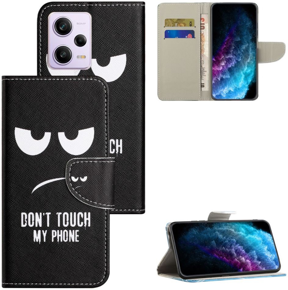 Xiaomi Redmi Note 12 5G/Poco X5 Hoesje Portemonnee Don't Touch Print afbeelding 6