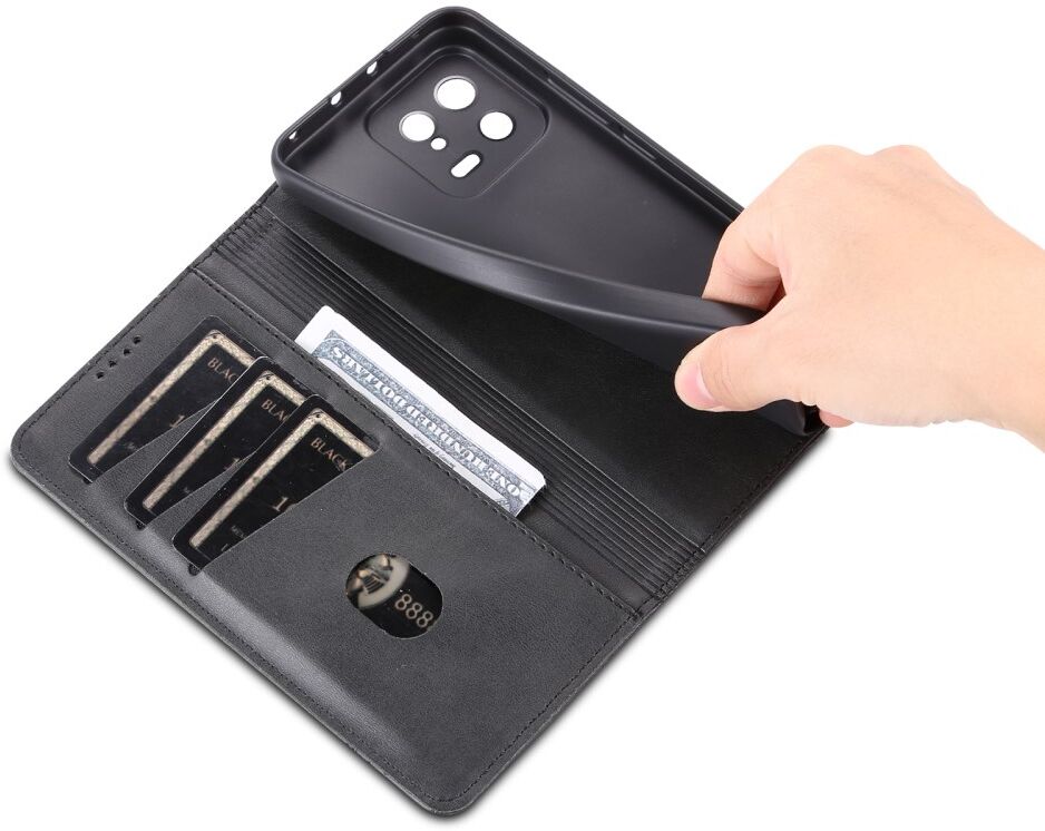 AZNS Xiaomi 13 Hoesje Portemonnee Book Case Kunstleer Zwart afbeelding 8