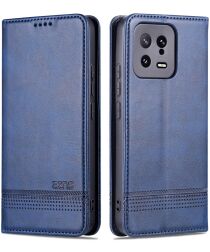 AZNS Xiaomi 13 Hoesje Portemonnee Book Case Kunstleer Blauw