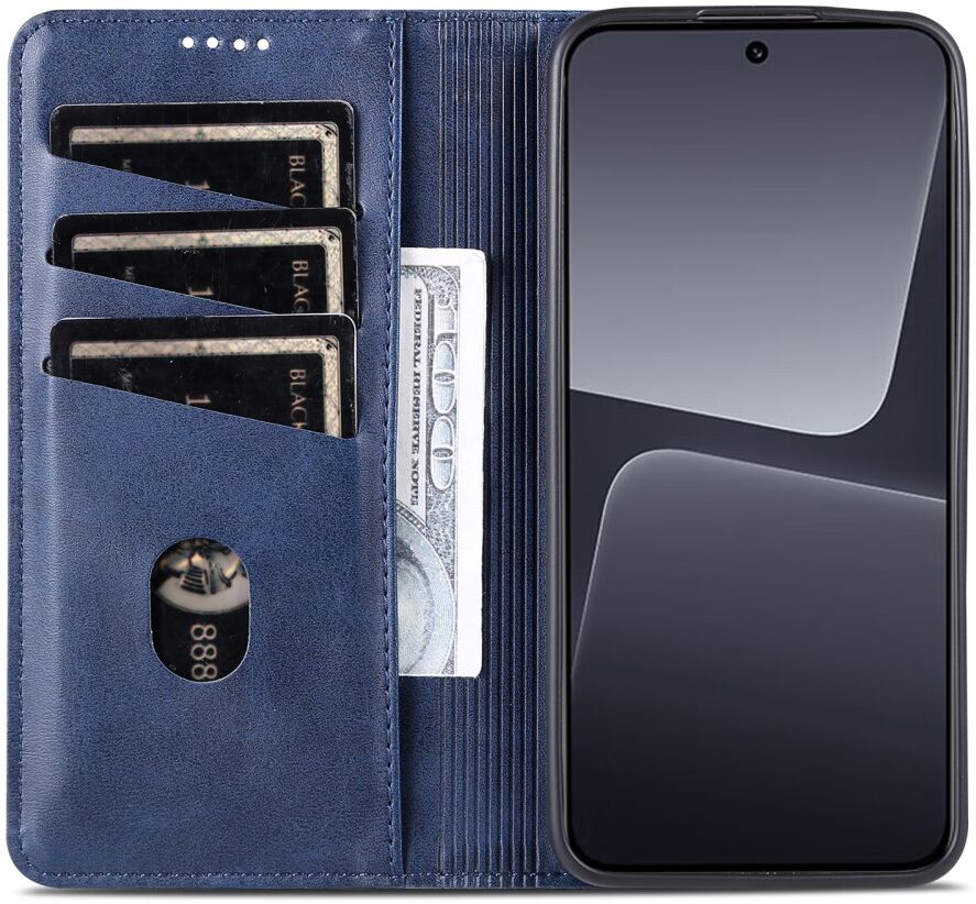 AZNS Xiaomi 13 Hoesje Portemonnee Book Case Kunstleer Blauw afbeelding 3