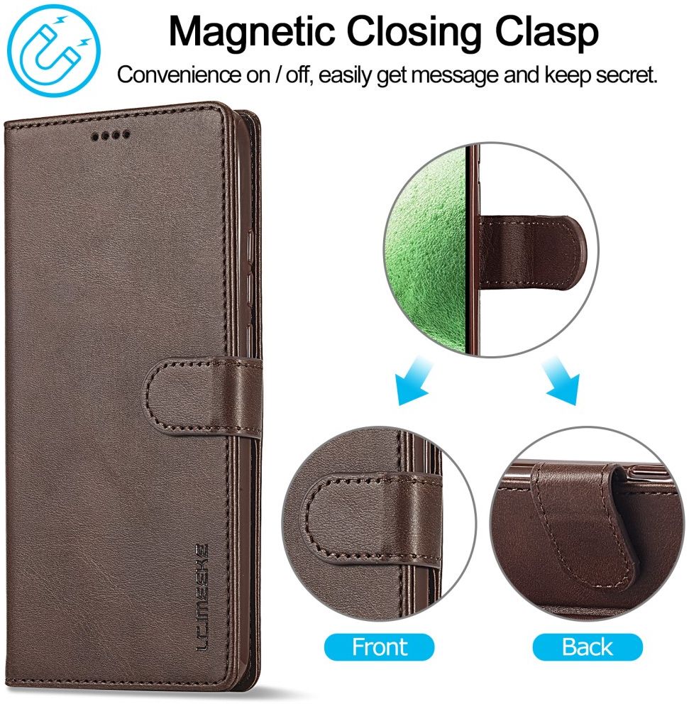 LC.IMEEKE Xiaomi Redmi Note 12 5G/Poco X5 Hoesje Book Case Bruin afbeelding 7
