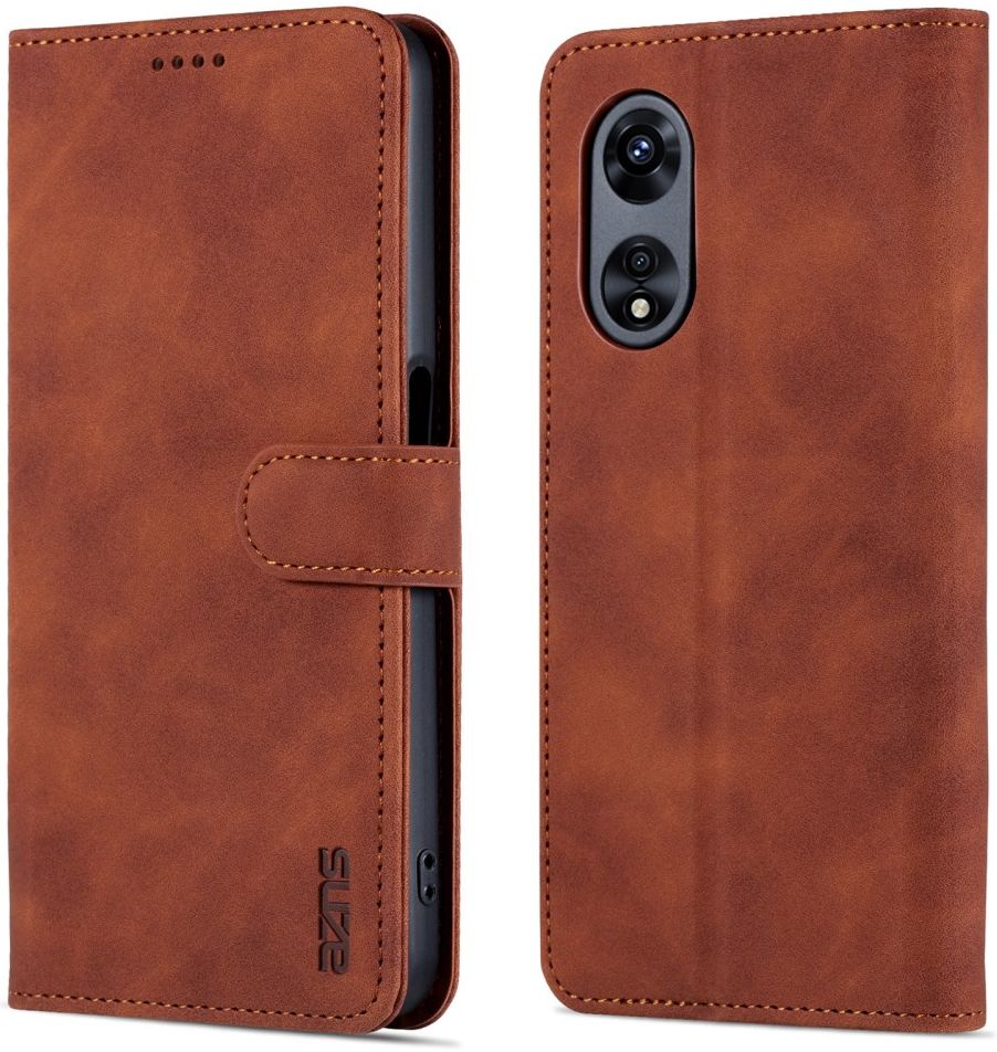 AZNS Oppo A58 5G / A78 Hoesje Portemonnee Book Case Kunstleer Bruin afbeelding 2