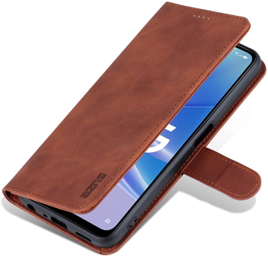 AZNS Oppo A58 5G / A78 Hoesje Portemonnee Book Case Kunstleer Bruin afbeelding 6