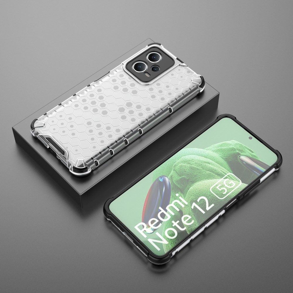 Xiaomi Redmi Note 12 5G/Poco X5 Hoesje Hybride Honinggraat Grijs afbeelding 5