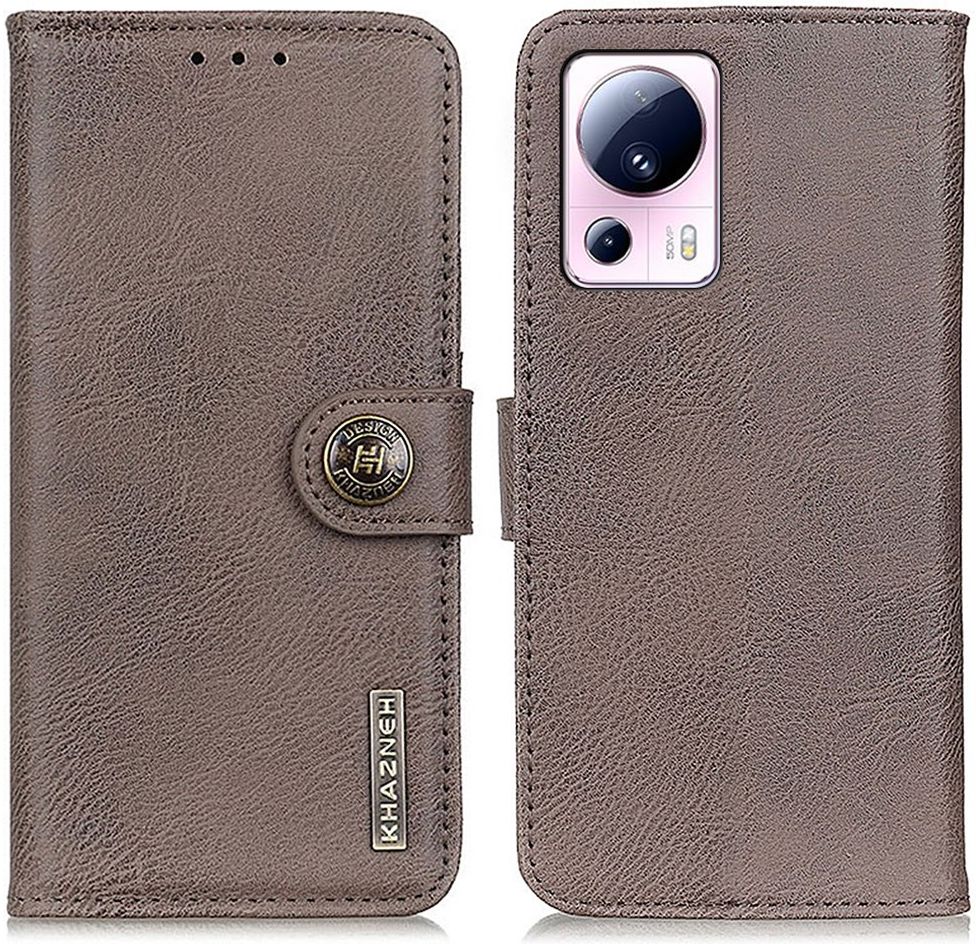 KHAZNEH Xiaomi 13 Lite Hoesje Portemonnee Book Case Khaki afbeelding 2