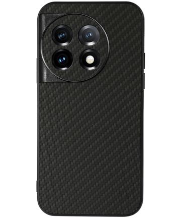 OnePlus 11 Hoesje Carbon Fiber Back Cover Zwart Hoesjes