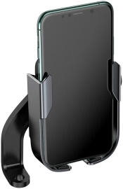 Baseus Armor Verstelbare Motor/Fiets Stuur/Spiegel Smartphone Houder Zwart