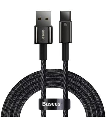 Baseus Data en Laadkabel Fast Charge 6A 100W USB naar USB-C 1M Zwart Kabels