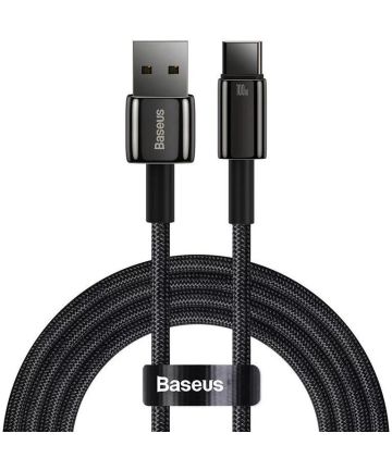 Baseus Data en Laadkabel Fast Charge 6A 100W USB naar USB-C 2M Zwart Kabels