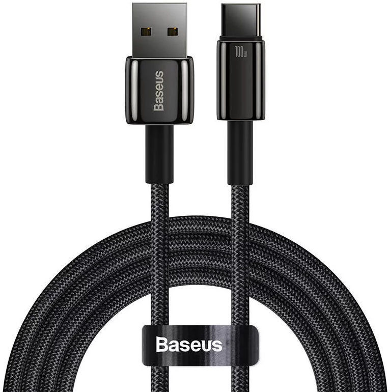 Baseus Data en Laadkabel Fast Charge 6A 100W USB naar USB-C 2M Zwart afbeelding 1