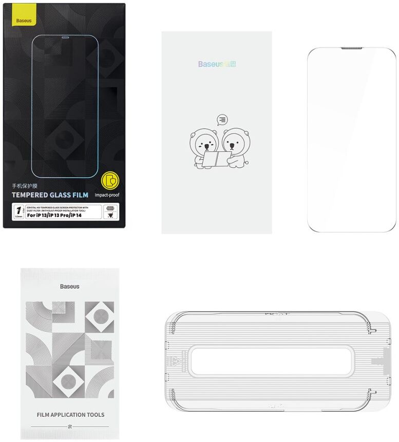 Baseus Apple iPhone 14 Tempered Glass 0.3mm met Installatie Kit afbeelding 10
