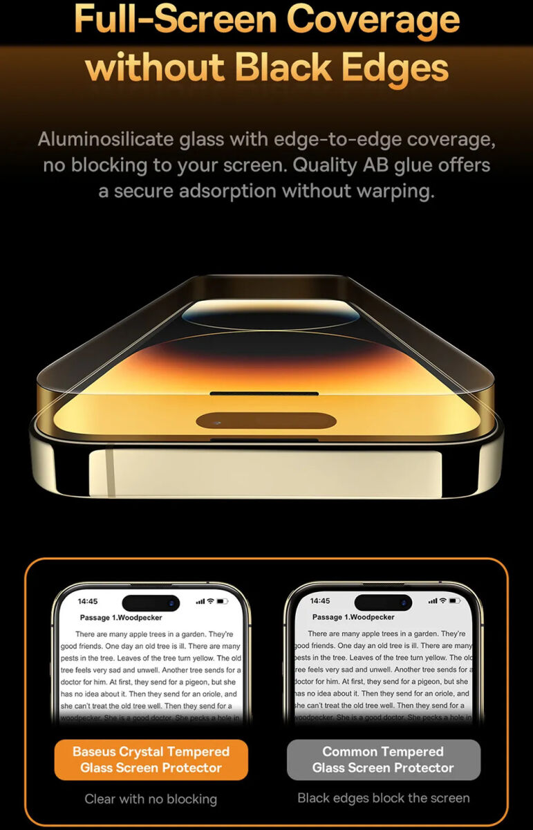 Baseus Apple iPhone 14 Tempered Glass 0.3mm met Installatie Kit afbeelding 7