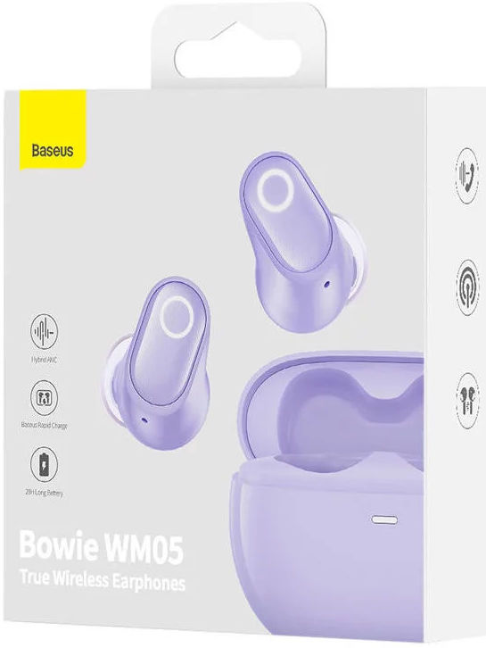Baseus Bowie WM05 Draadloze Bluetooth Oordopjes Noise Cancelling Paars afbeelding 6