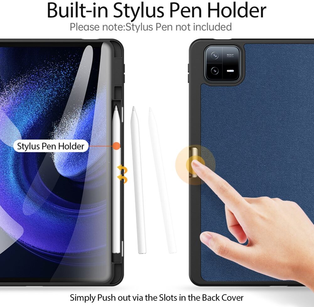 Dux Ducis Domo Xiaomi Pad 6 / 6 Pro Hoes Tri-Fold Book Case Blauw afbeelding 5