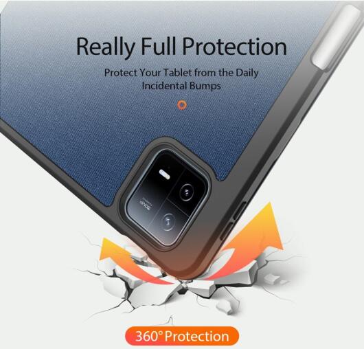 Dux Ducis Domo Xiaomi Pad 6 / 6 Pro Hoes Tri-Fold Book Case Blauw afbeelding 3