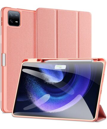Dux Ducis Domo Xiaomi Pad 6 / 6 Pro Hoes Tri-Fold Book Case Roze Hoesjes