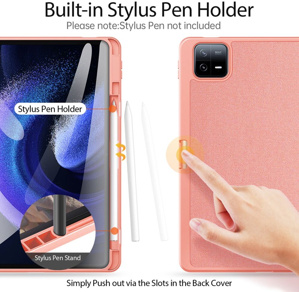 Dux Ducis Domo Xiaomi Pad 6 / 6 Pro Hoes Tri-Fold Book Case Roze afbeelding 5