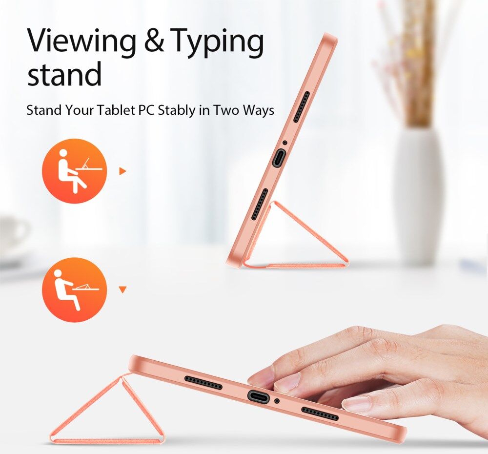 Dux Ducis Domo Xiaomi Pad 6 / 6 Pro Hoes Tri-Fold Book Case Roze afbeelding 7