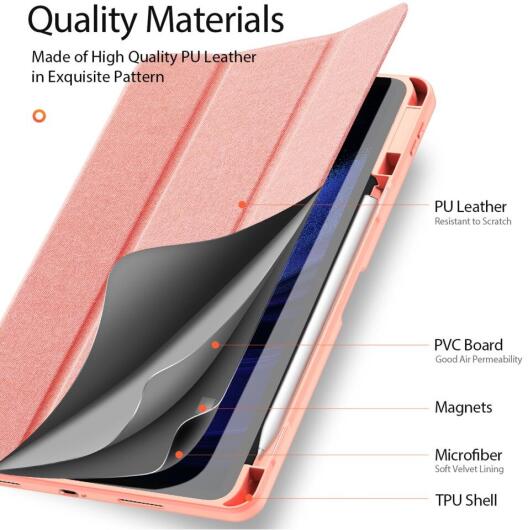 Dux Ducis Domo Xiaomi Pad 6 / 6 Pro Hoes Tri-Fold Book Case Roze afbeelding 11