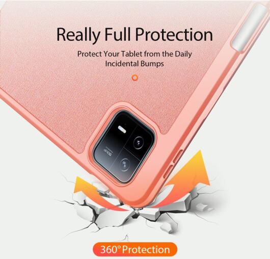 Dux Ducis Domo Xiaomi Pad 6 / 6 Pro Hoes Tri-Fold Book Case Roze afbeelding 3