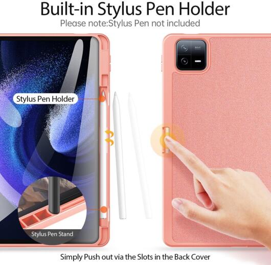 Dux Ducis Domo Xiaomi Pad 6 / 6 Pro Hoes Tri-Fold Book Case Roze afbeelding 5