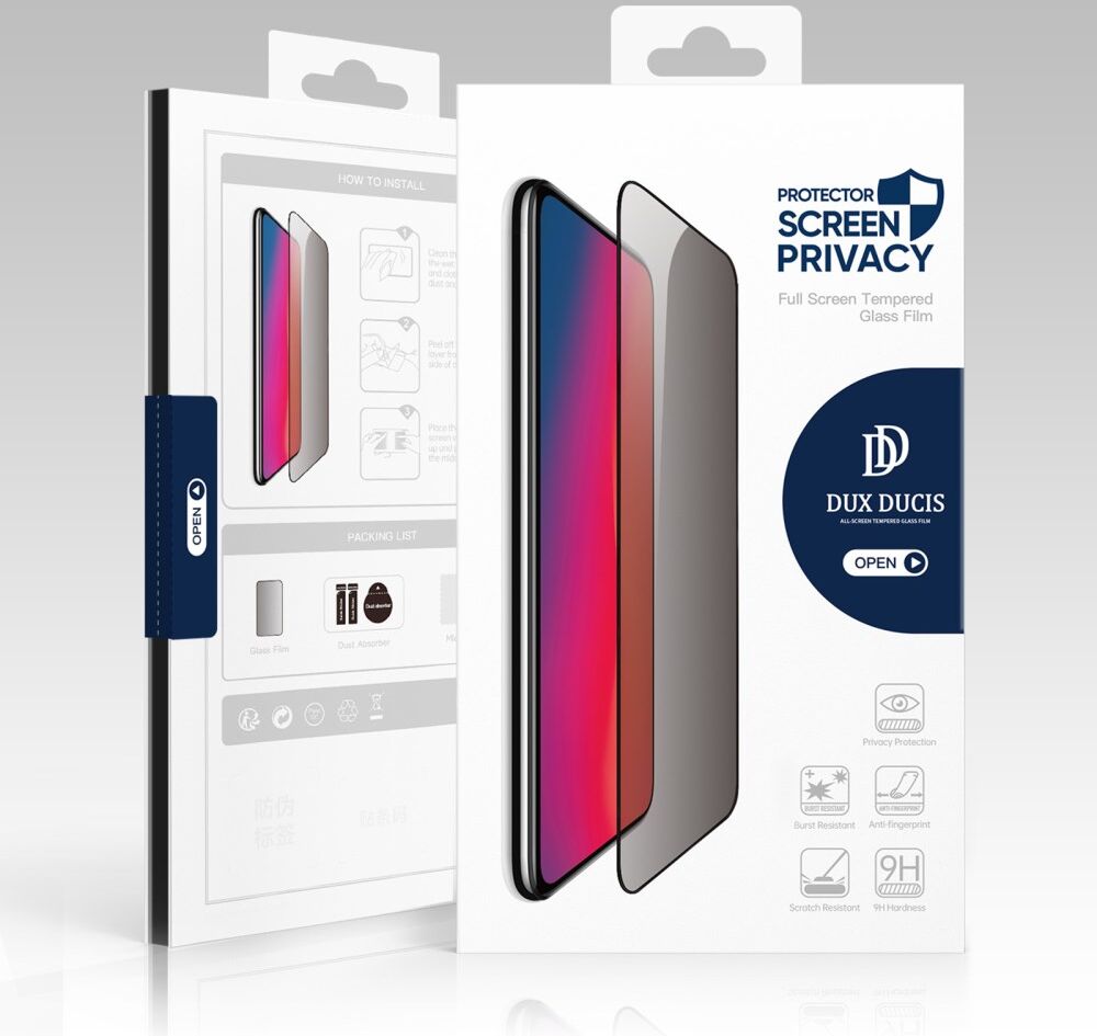 Dux Ducis iPhone 14 Plus Screen Protector Privacy Tempered Glass 9H afbeelding 10