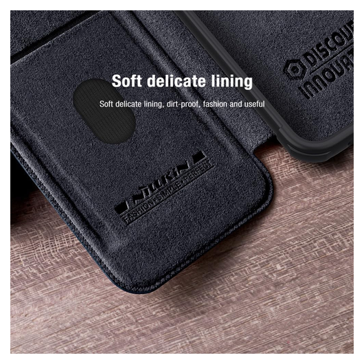 Nillkin Qin Pro Samsung Galaxy A14 Hoesje met Camera Slider Zwart afbeelding 4