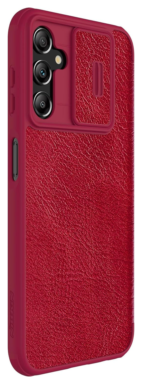 Nillkin Qin Pro Samsung Galaxy A14 Hoesje met Camera Slider Rood afbeelding 4