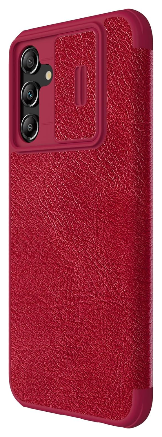 Nillkin Qin Pro Samsung Galaxy A14 Hoesje met Camera Slider Rood afbeelding 3