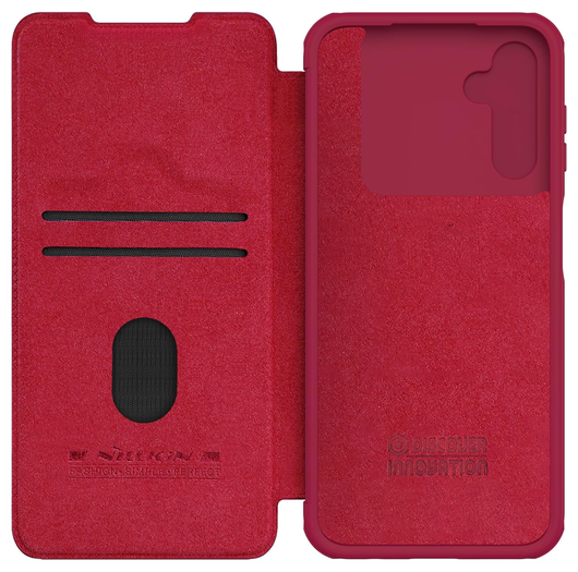 Nillkin Qin Pro Samsung Galaxy A14 Hoesje met Camera Slider Rood afbeelding 6