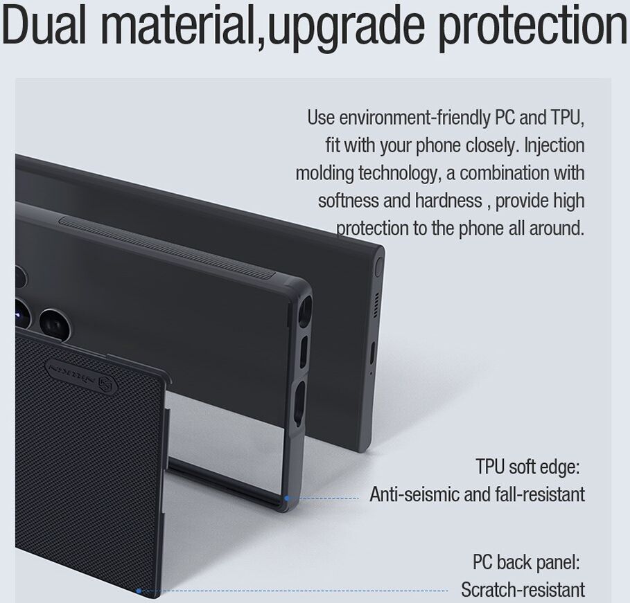 Nillkin Frosted Shield Samsung Galaxy S22 Ultra Hoesje MagSafe Zwart afbeelding 7