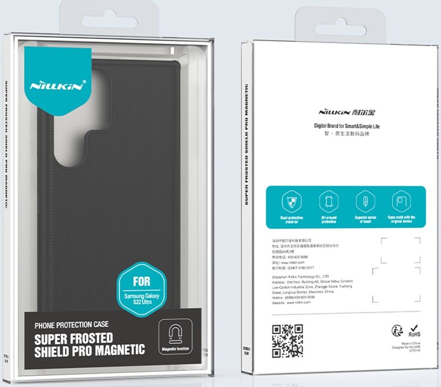Nillkin Frosted Shield Samsung Galaxy S22 Ultra Hoesje MagSafe Zwart afbeelding 9