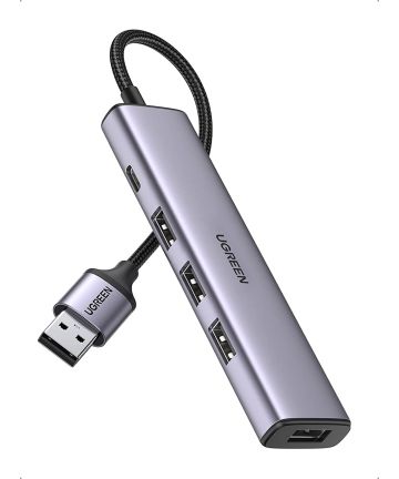 UGREEN Hub Adapter USB naar 4x USB en USB-C voor Laptop/MacBook Kabels