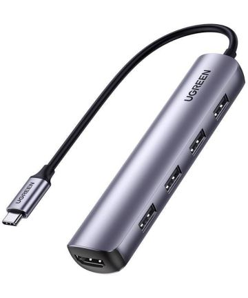 UGREEN 5-in-1 Hub USB-C naar USB/HDMI voor Laptop/MacBook Grijs Kabels