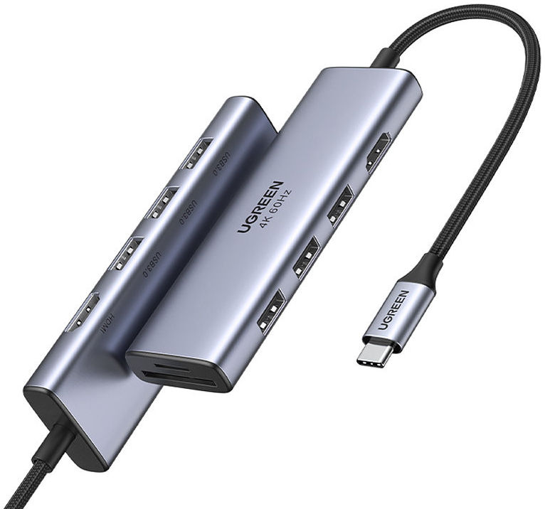 UGREEN 4-in-1 USB HUB met USB-A/Kaartlezer/HDMI voor Laptop/Macbook afbeelding 2