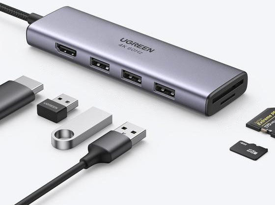 UGREEN 4-in-1 USB HUB met USB-A/Kaartlezer/HDMI voor Laptop/Macbook afbeelding 4