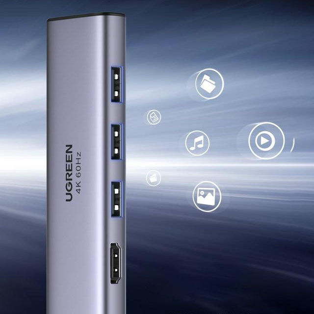 UGREEN 4-in-1 USB HUB met USB-A/Kaartlezer/HDMI voor Laptop/Macbook afbeelding 8