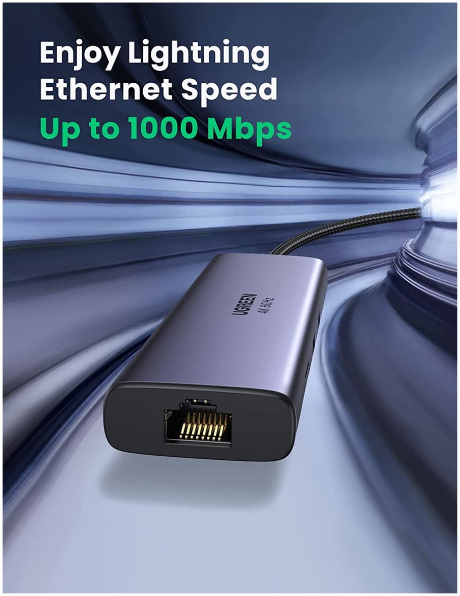 UGREEN 7-in-1 USB-C HUB met HDMI/USB/Ethernet/HDMI/USB-C/Kaartlezer afbeelding 4