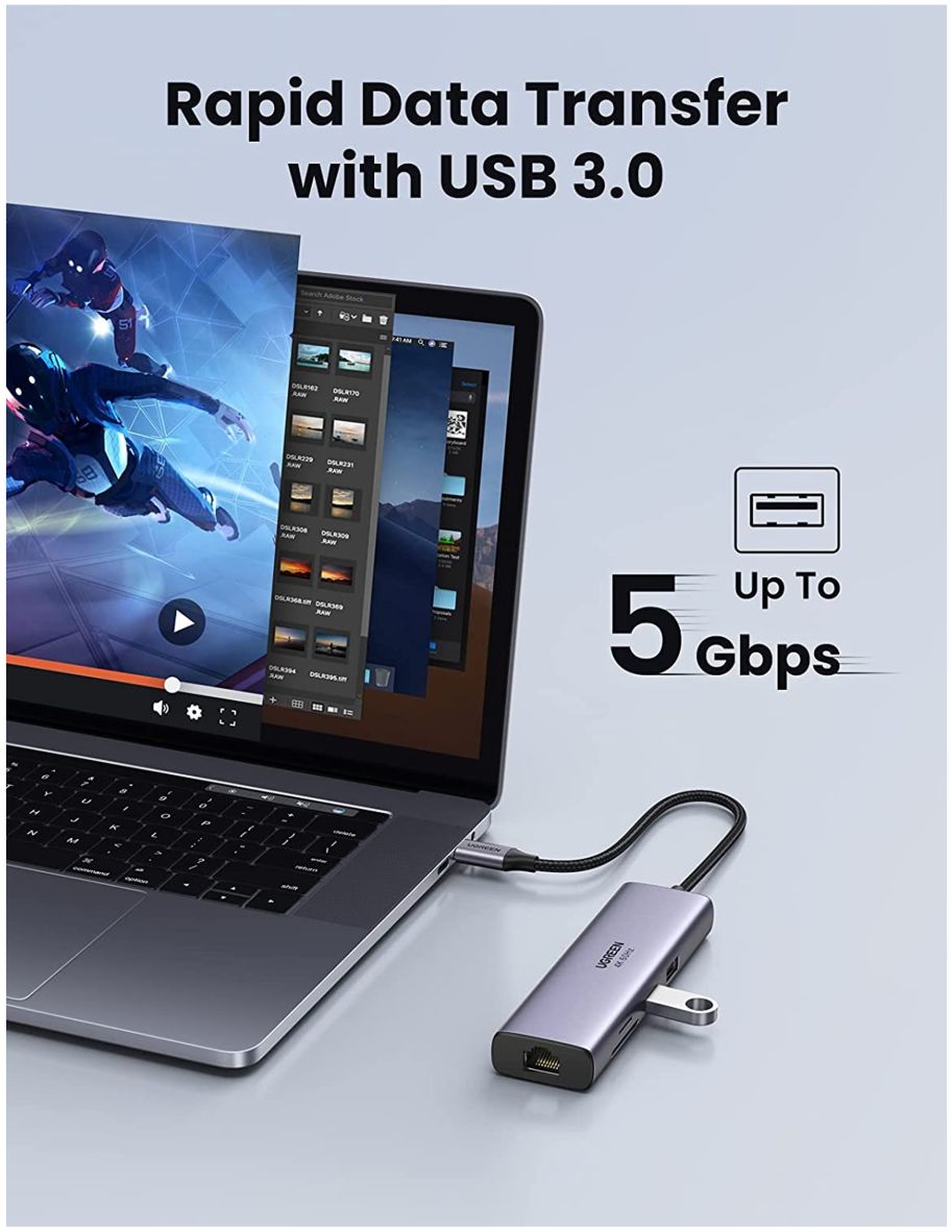 UGREEN 7-in-1 USB-C HUB met HDMI/USB/Ethernet/HDMI/USB-C/Kaartlezer afbeelding 5