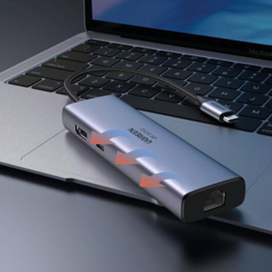 UGREEN 7-in-1 USB-C HUB met HDMI/USB/Ethernet/HDMI/USB-C/Kaartlezer afbeelding 9