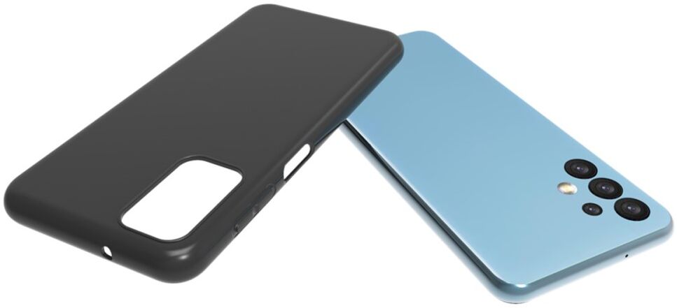 Samsung Galaxy A13 4G Hoesje Dun TPU Matte Back Cover Zwart afbeelding 3
