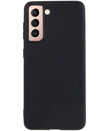 Samsung Galaxy S21 Plus Hoesje Dun TPU Matte Back Cover Zwart Hoesjes