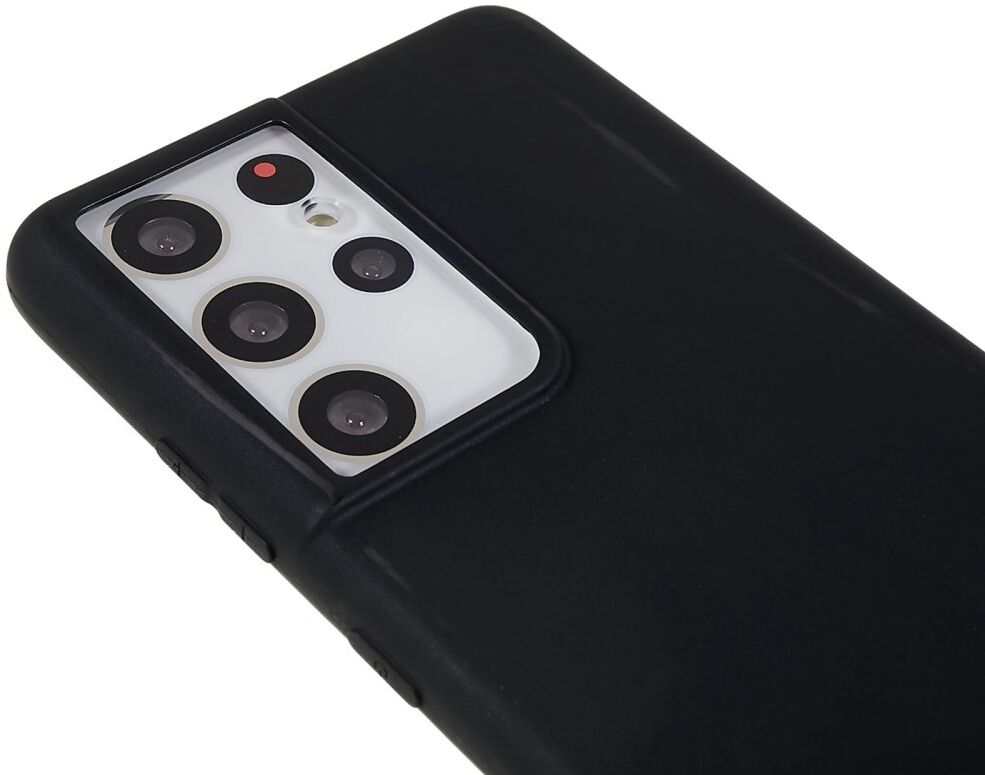 Samsung Galaxy S21 Ultra Hoesje Dun TPU Matte Back Cover Zwart afbeelding 8