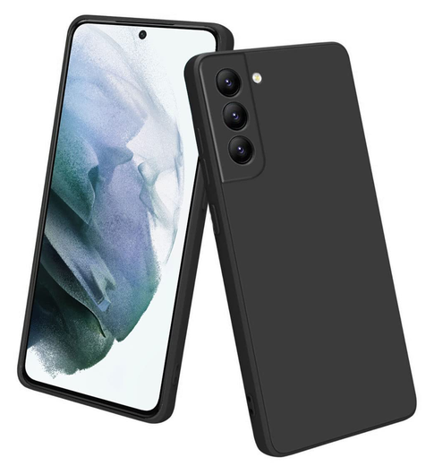 Samsung Galaxy S21 FE Hoesje Dun TPU Matte Back Cover Zwart afbeelding 1