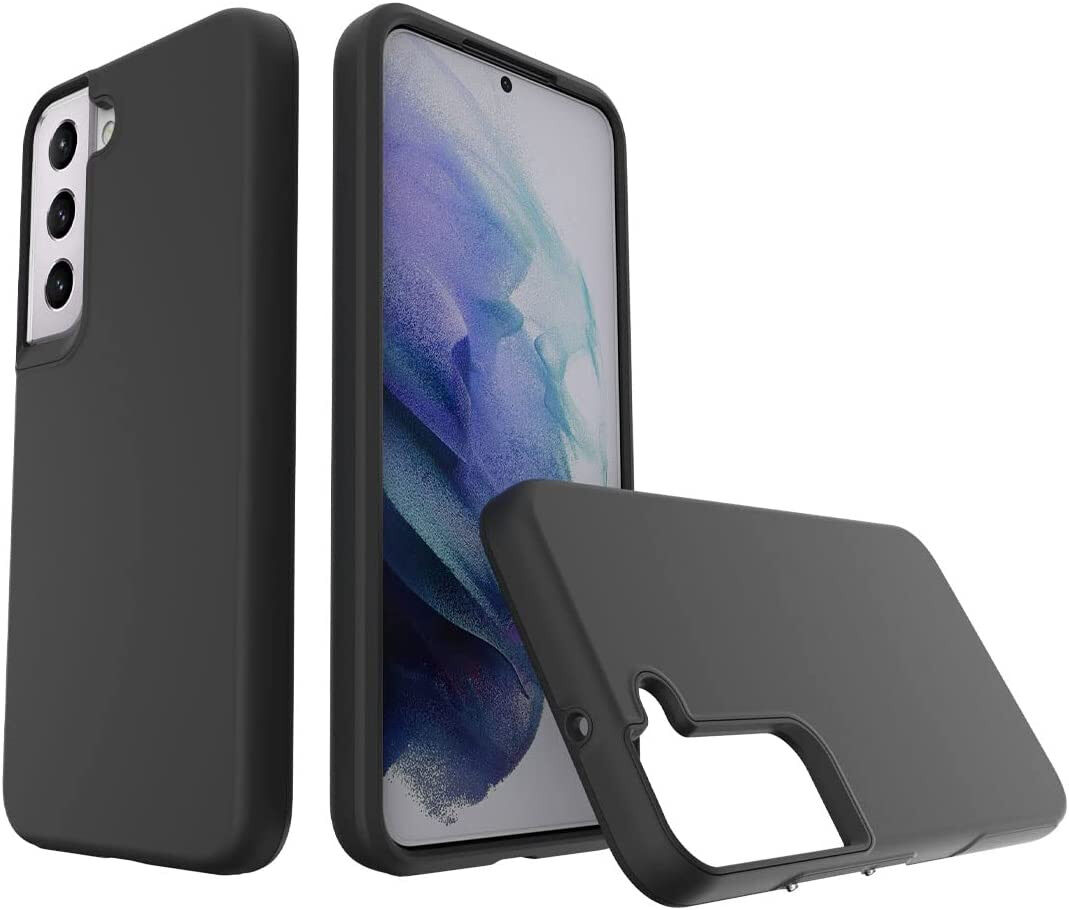 Samsung Galaxy S22 Hoesje Dun TPU Matte Back Cover Zwart afbeelding 1
