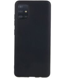 Samsung Galaxy A51 Hoesje Dun TPU Matte Back Cover Zwart