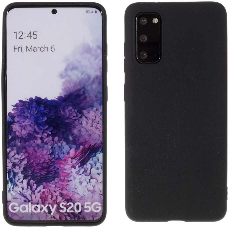 Samsung Galaxy S20 Hoesje Dun TPU Matte Back Cover Zwart afbeelding 2