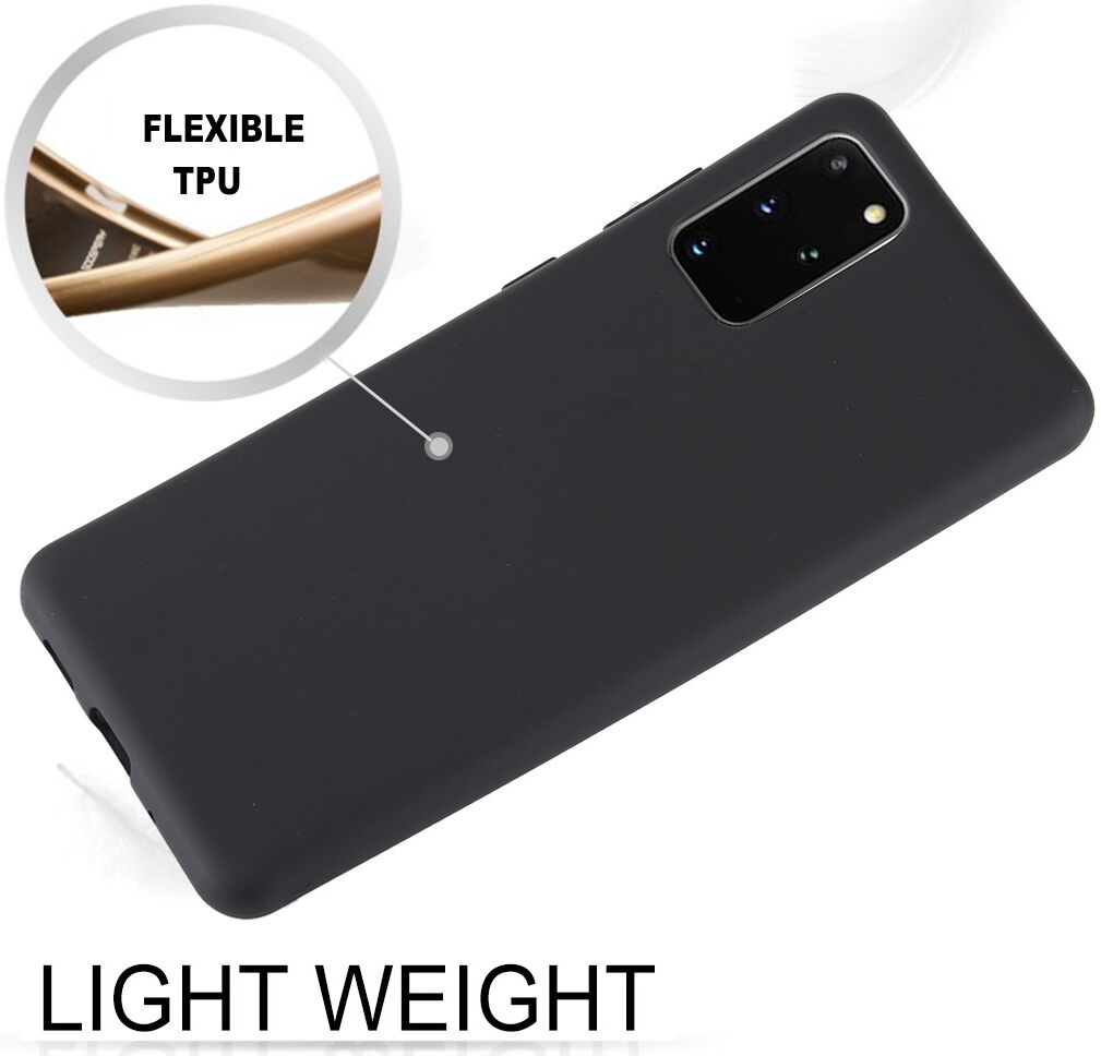 Samsung Galaxy S20 Hoesje Dun TPU Matte Back Cover Zwart afbeelding 3